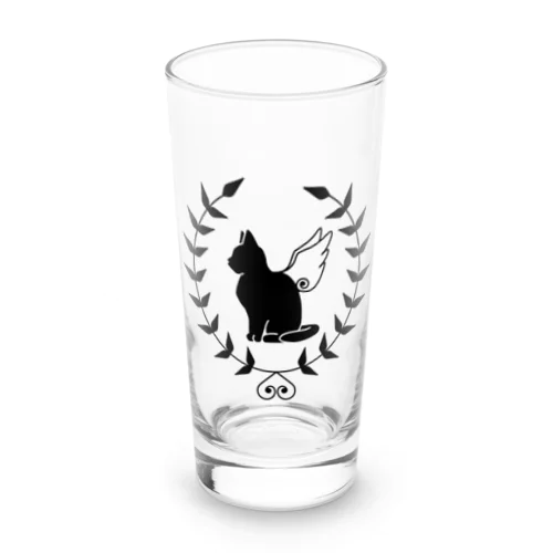 羽ねこさん(黒) Long Sized Water Glass