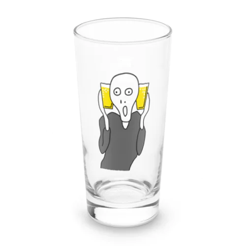 名画 × BEER：背面白ロゴ入（ムンクの叫び）黒線画 Long Sized Water Glass