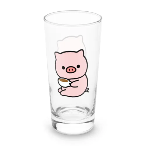 もっちり！敬語のぶたさん　ティータイムver. Long Sized Water Glass