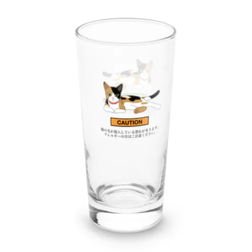 異物混入注意（ミケ猫） Long Sized Water Glass