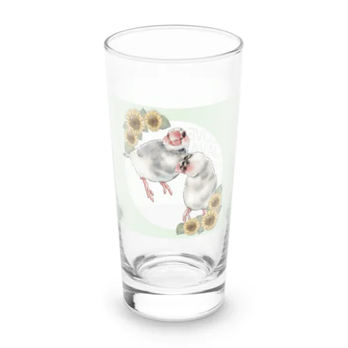 【No.1】I LOVE JAVA SPARROW（ごま塩柄） Long Sized Water Glass