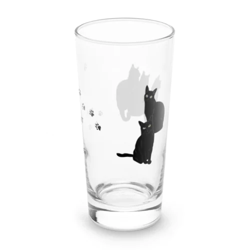 2匹と３匹の黒猫たち Long Sized Water Glass