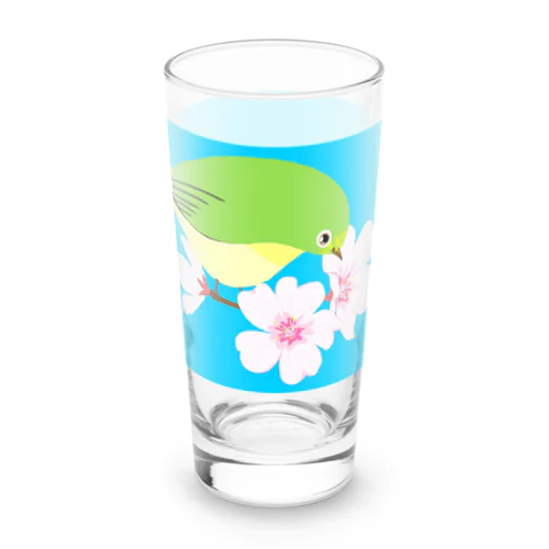 桜とメジロさん Long Sized Water Glass