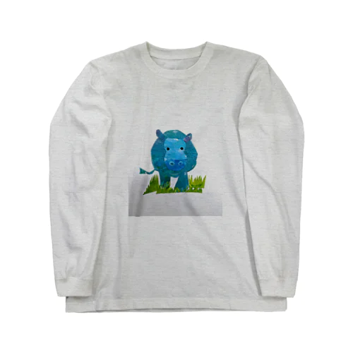 カバのお散歩 Long Sleeve T-Shirt