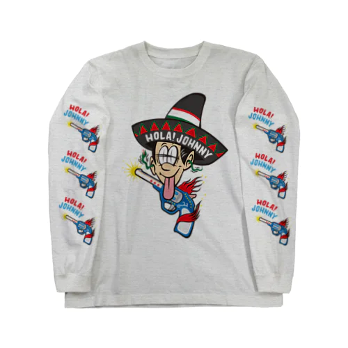 HOLA! JOHNNY with  TOY GUN & Sleeve Print Long Sleeve T-Shirt