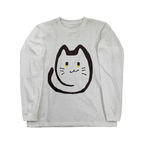 ゆる線黒にゃんこ　ωな微笑み Long Sleeve T-Shirt