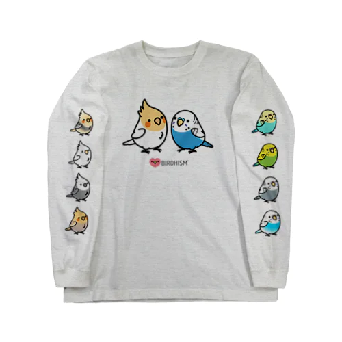 Chubby Bird 仲良しオカメインコ&セキセイインコ ロングスリーブTシャツ