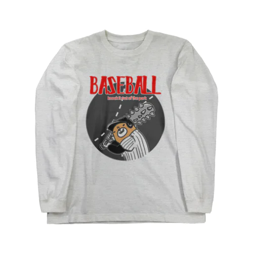 野球Bear2(凶悪顔クマシリーズ) ロングスリーブTシャツ