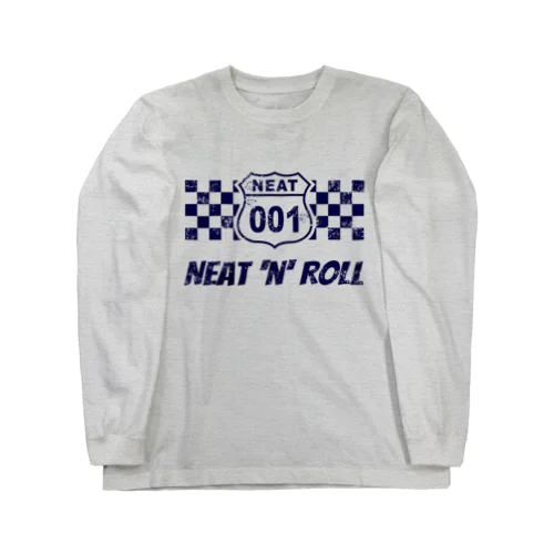 NEAT001ロゴ＋チェッカーフラッグ （淡色生地用） Long Sleeve T-Shirt