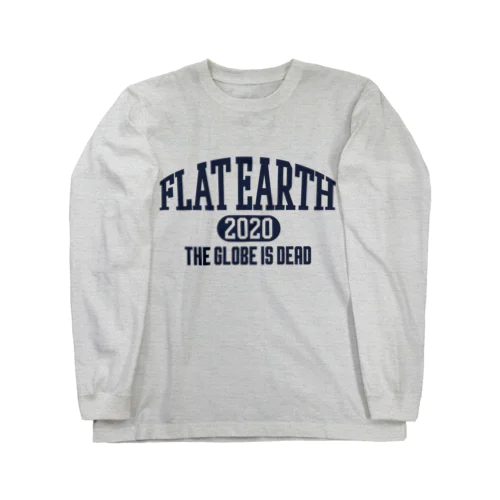 カレッジ風(ネイビー)　フラットアース FLATEARTH ロングスリーブTシャツ