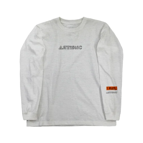 タグ風プリント Long Sleeve T-Shirt