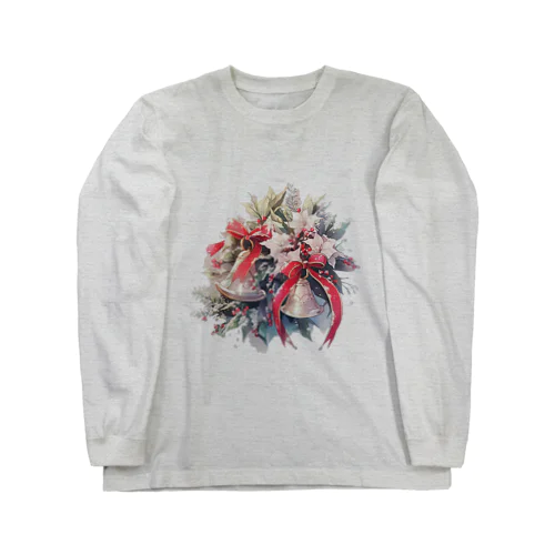 水彩画タッチの幸せな音色を奏でるクリスマスベル Long Sleeve T-Shirt