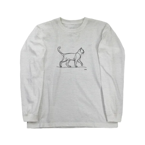 歩く猫 ロングスリーブTシャツ