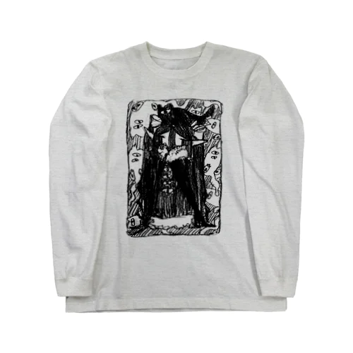 ドローイング　猫の冠 Long Sleeve T-Shirt