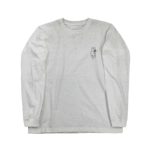 遊びに誘っている白い犬 Long Sleeve T-Shirt