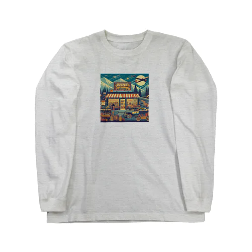 Retro Snow Mountain Wine ロングスリーブTシャツ