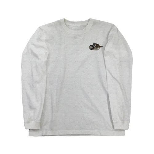 コイモと戯れていたサビ猫 Long Sleeve T-Shirt