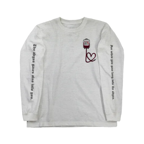 輸血パックの長袖(袖文字あり) Long Sleeve T-Shirt