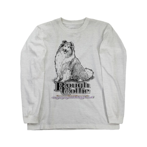 線画 ラフコリー前面プリントTシャツ＜淡色＞ Long Sleeve T-Shirt