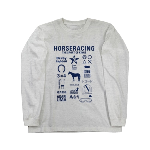 HORSERACING GRAPHICS 紺 Long Sleeve T-Shirt