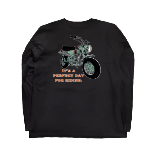 バイクTシャツ　レトロなダックス（濃色） Long Sleeve T-Shirt