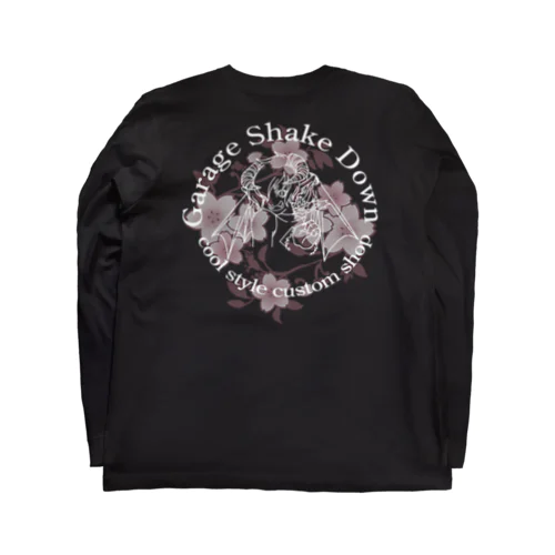 花柄鬼っこ黒文字 Long Sleeve T-Shirt