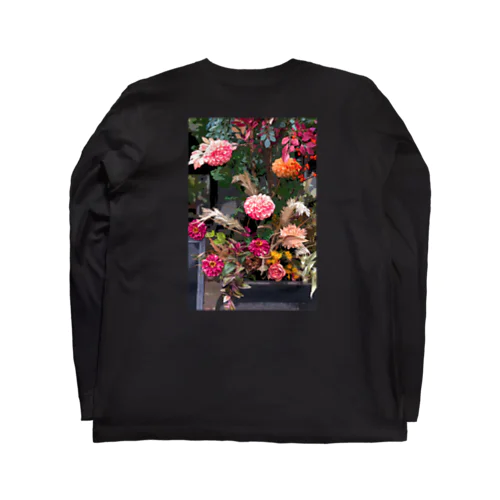 [backprint] dahlia vase - oil painting - ロングスリーブTシャツ