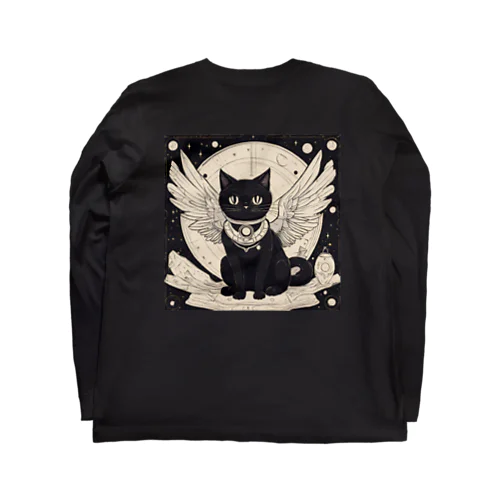 宇宙黒猫キョロちゃん(ノスタルジー) ロングスリーブTシャツ
