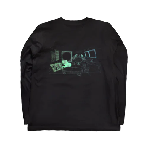 【バックプリント】ROOM2-green/blue Long Sleeve T-Shirt