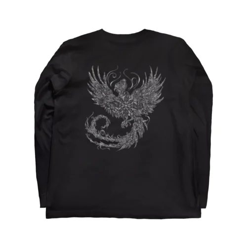 【満妥良】鳳凰バックプリント　白抜き Long Sleeve T-Shirt