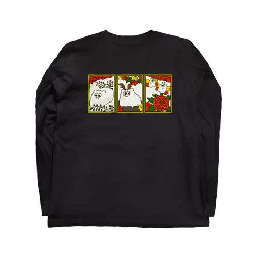 猪どっぐ鹿どっぐ蝶どっぐ ロングスリーブTシャツ