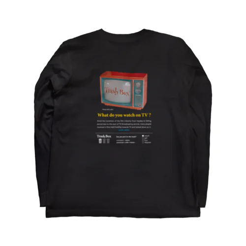 Long T-shirt Black. “TV” Long Sleeve T-Shirt