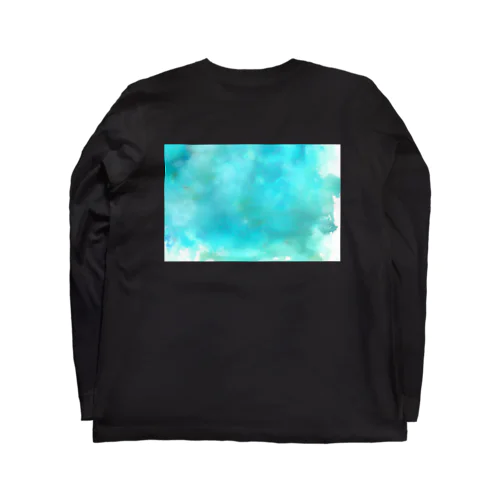 ターコイズ　水彩 Long Sleeve T-Shirt