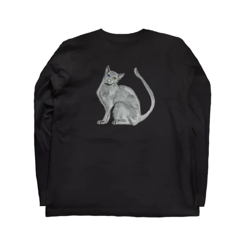 猫_ロシアンブルー ロングスリーブTシャツ