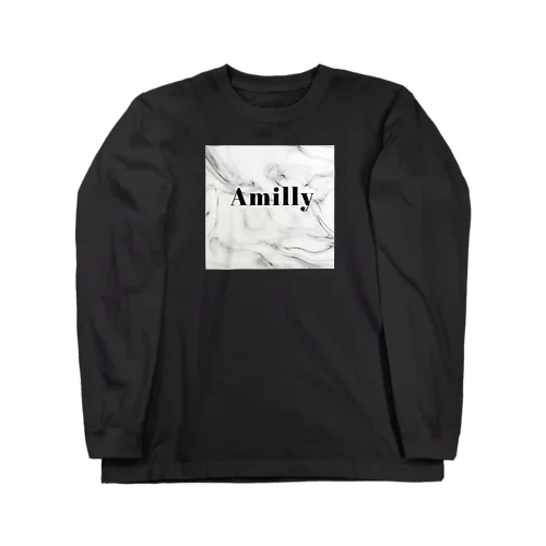 大理石柄Amiriロゴ Long Sleeve T-Shirt