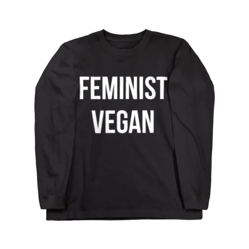 feminist_vegan（白文字） ロングスリーブTシャツ