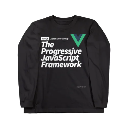 Vue.js日本ユーザーグループスタッフ（ネガ） ロングスリーブTシャツ