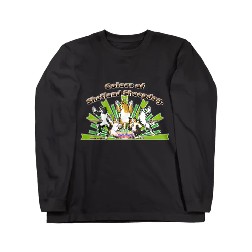 Colors of Shetland sheepdog　英字ロゴVer. ロングスリーブTシャツ