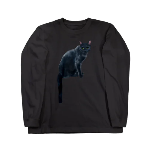 シッポだらんと黒猫ちゃん Long Sleeve T-Shirt