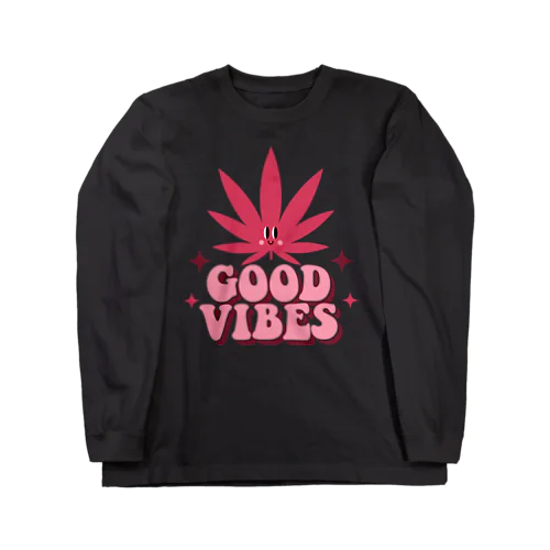 GOOD VIVES グッドバイブス 大麻 マリファナ カナビス ヘンプ ガンジャ Long Sleeve T-Shirt