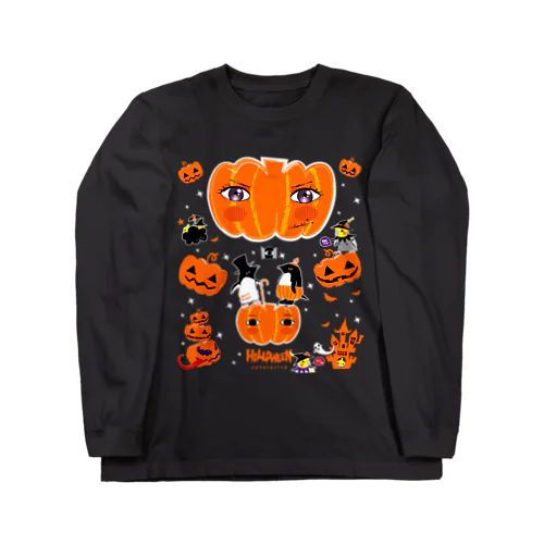 THE GREAT PUMPKIN カボチャ大王のお出まし アデリーペンギン オカメインコ ロングスリーブTシャツ