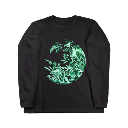 水仙と岩の皿（景徳鎮）フチ無し Long Sleeve T-Shirt