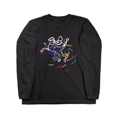 カラフル　パグ　ダンシング（ホワイト） Long Sleeve T-Shirt