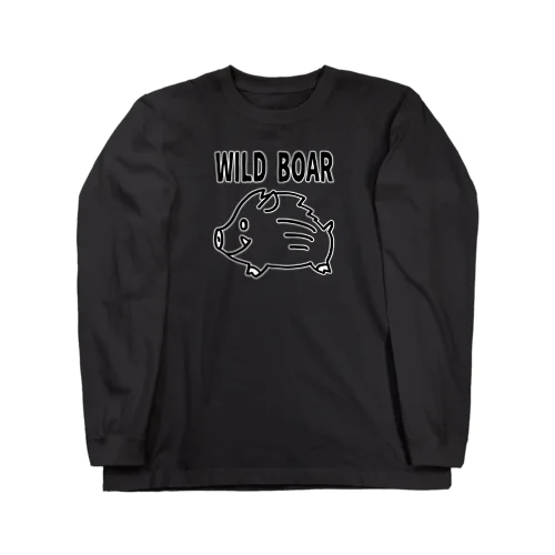 「WILD BOAR」(黒線白ふち) ロングスリーブTシャツ
