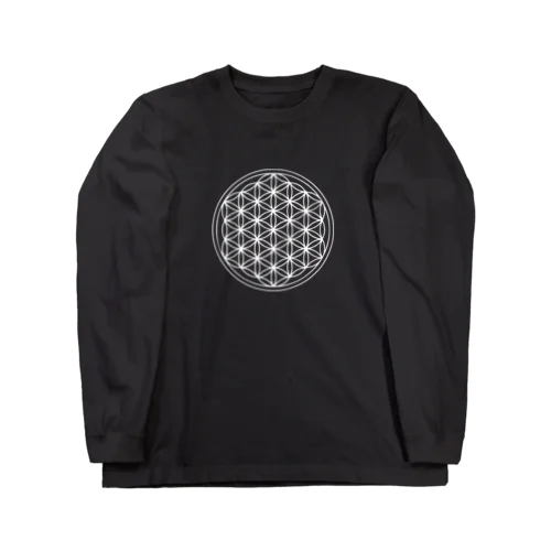 神聖幾何学のフラワーオブライフ (Flower of Life) Long Sleeve T-Shirt