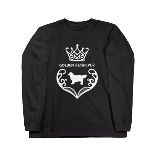 ゴールデンレトリバー　crown heart　onehappiness　white Long Sleeve T-Shirt