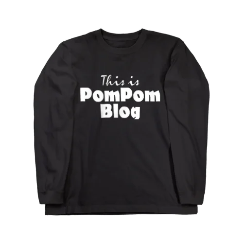 Mutant Pom Pom Blog Logo（white） ロングスリーブTシャツ