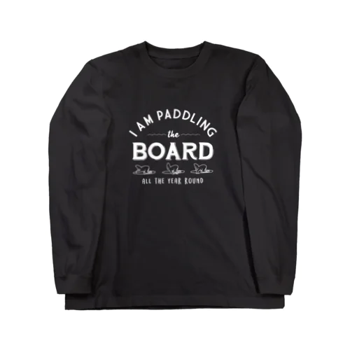 PADDLING THE BOARD _white ロングスリーブTシャツ