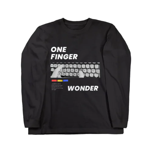 タイピングを人差し指だけを使う人が着てそうなTシャツ２白文字 Long Sleeve T-Shirt