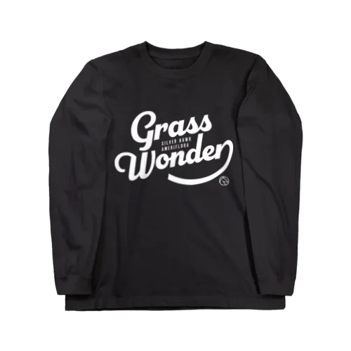 グラスワンダー（タイポグラフィWHITE） Long Sleeve T-Shirt